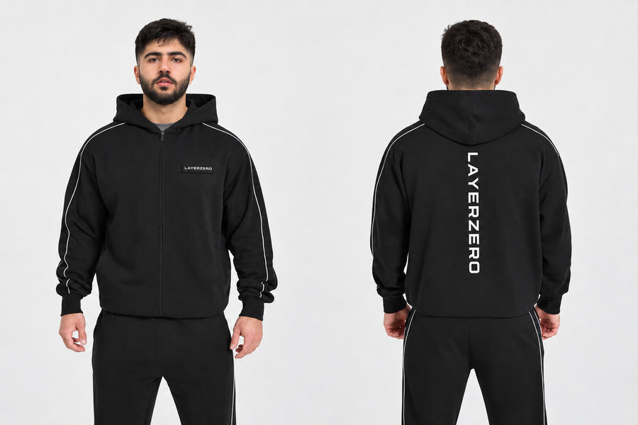 essential hooded zip-up