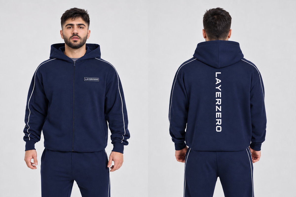 essential hooded zip-up